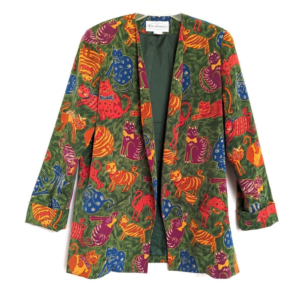 Patchington Cat Blazer Jacket Oversized Womens Sm… - image 2